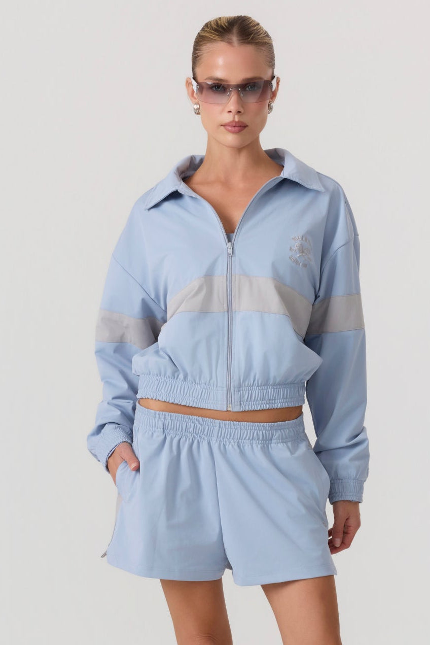 Melrose Social Club Track Jacket Sky Blue - Eco-Certified
