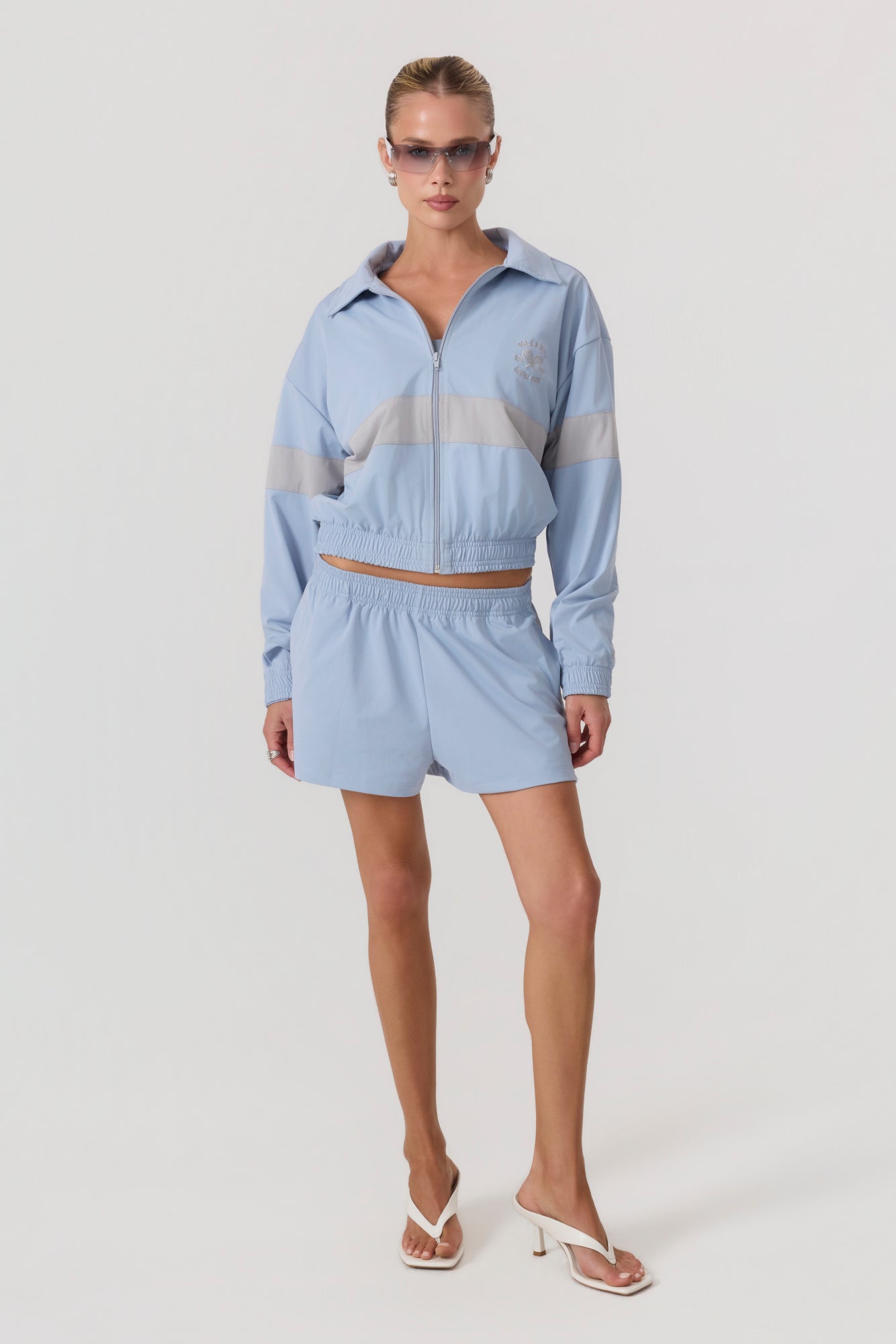 Melrose Social Club Track Jacket Sky Blue - Eco-Certified