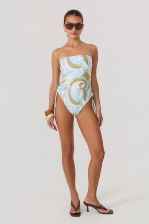 Pacifica One Piece Tube Top Swimsuit Multi - Eco-Certified