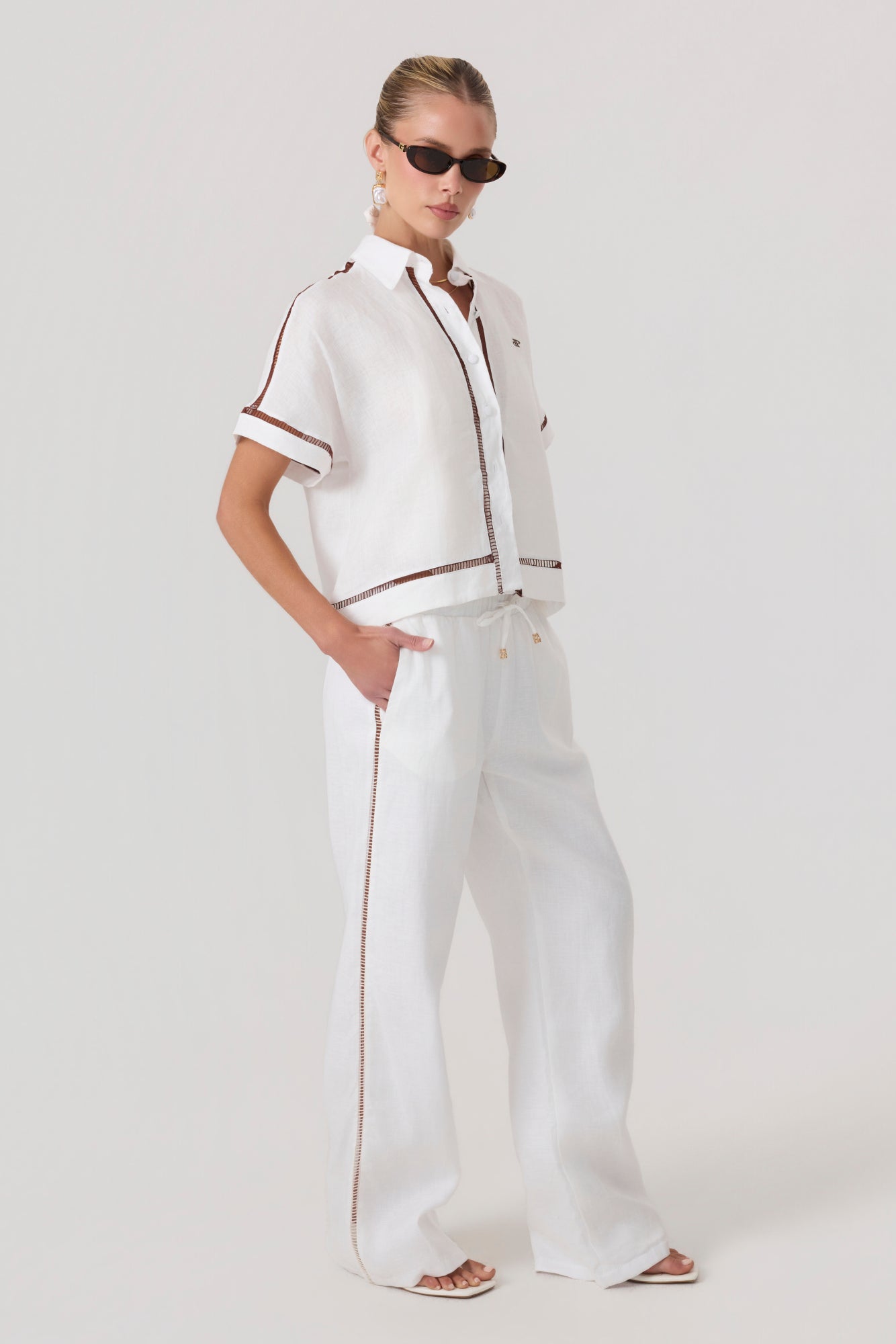 Tulum Linen Pants Ivory - Eco-Certified