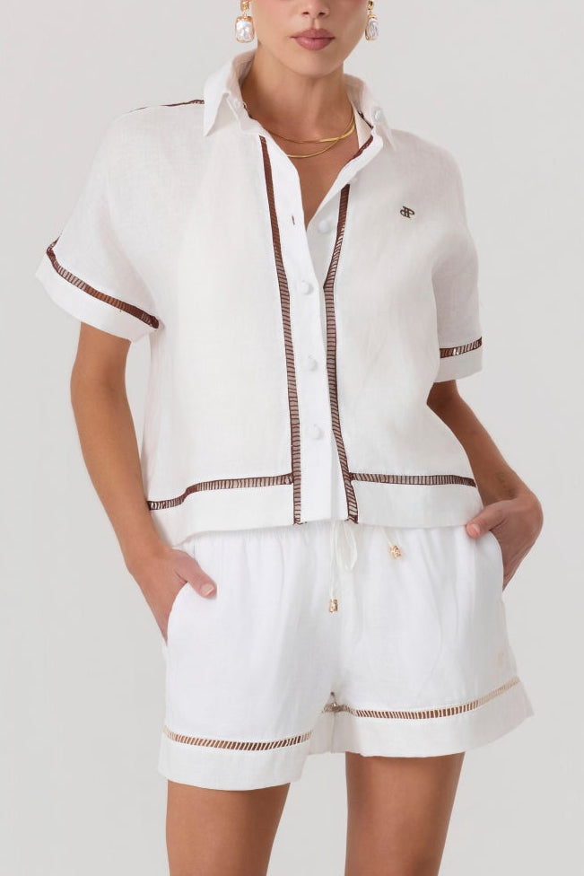 Tulum Linen Shirt Ivory - Eco-Certified