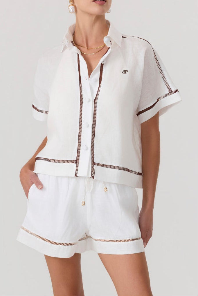 Tulum Linen Shorts Ivory - Eco-Certified