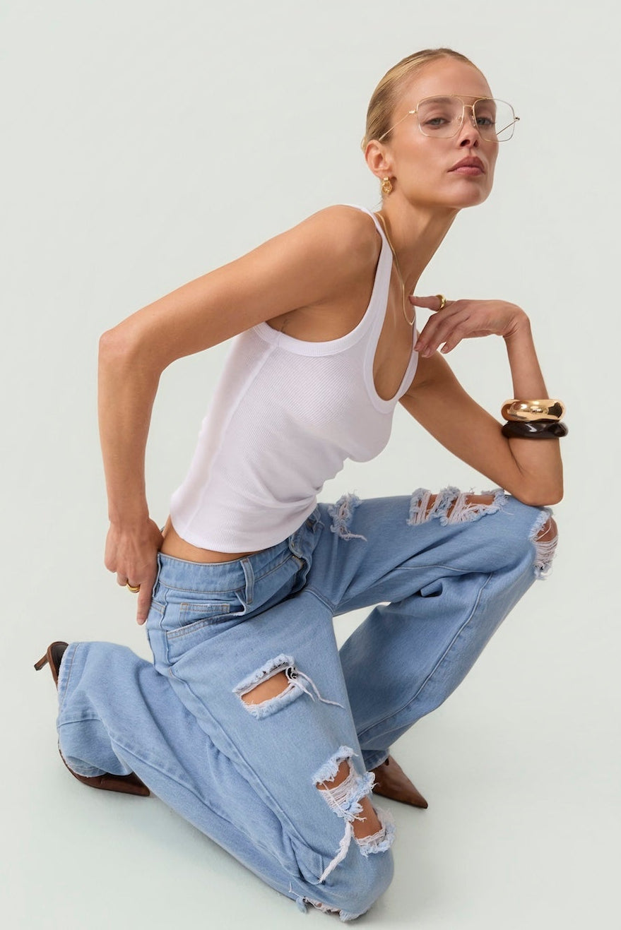 HYPEACH Distressed Light Wash Denim Eco-Certified