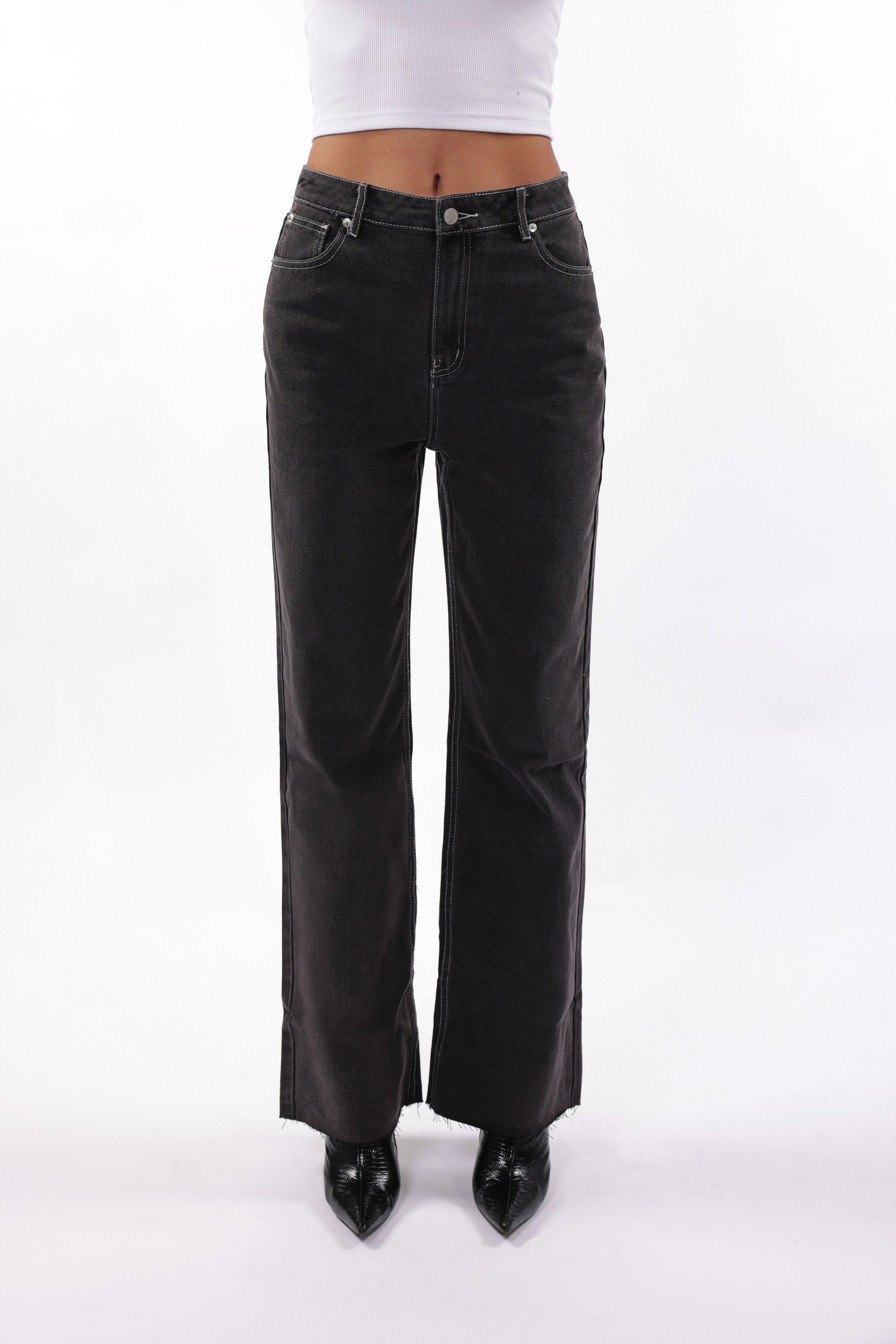 Wild at Heart Charcoal Wide Leg Jeans