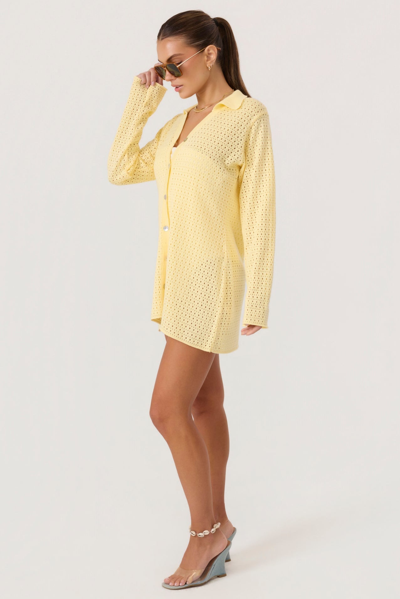 Monaco Long Sleeve Knit Mini Dress Butter Yellow L / Butter Yellow / 50% Acrylic / 50% Viscose OEKO-TEX Eco-Certified