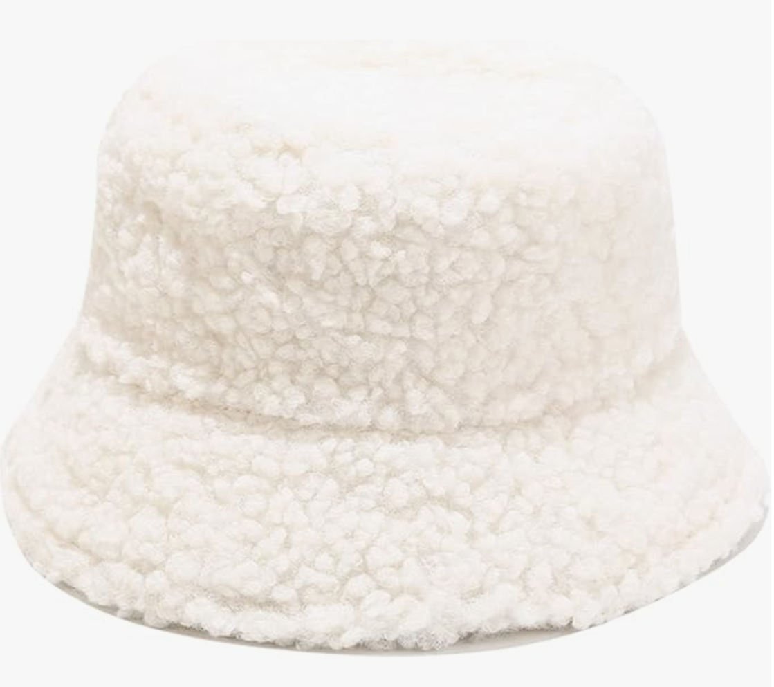Fuzzy Bucket Hat White