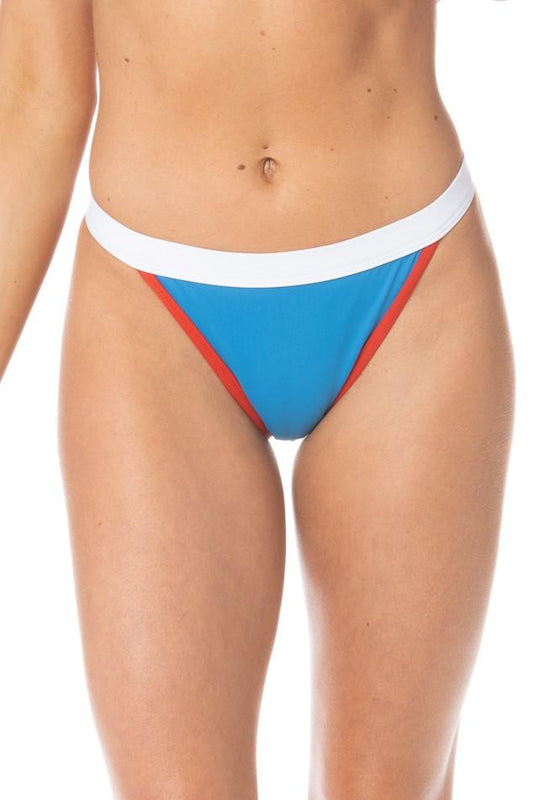 All American Blue Red Color Block Bikini Bottom Swimwear HYPEACH BOUTIQUE 