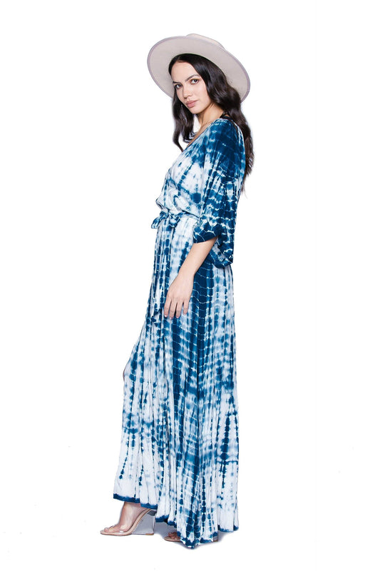 Blue Lagoon Tie Dye Maxi Dress Dresses HYPEACH BOUTIQUE 