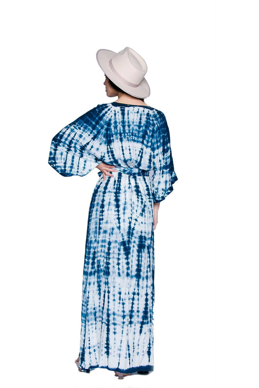 Blue Lagoon Tie Dye Maxi Dress Dresses HYPEACH BOUTIQUE 
