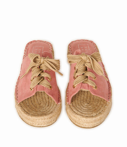 Boardwalk Lace Up Espadrille Pink Suede Shoes HYPEACH BOUTIQUE 