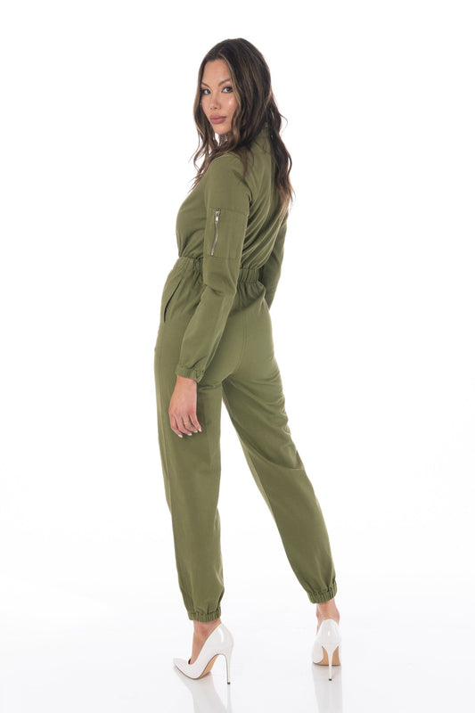 Cargo Olive Green Jumpsuit Rompers & Jumpers HYPEACH BOUTIQUE 
