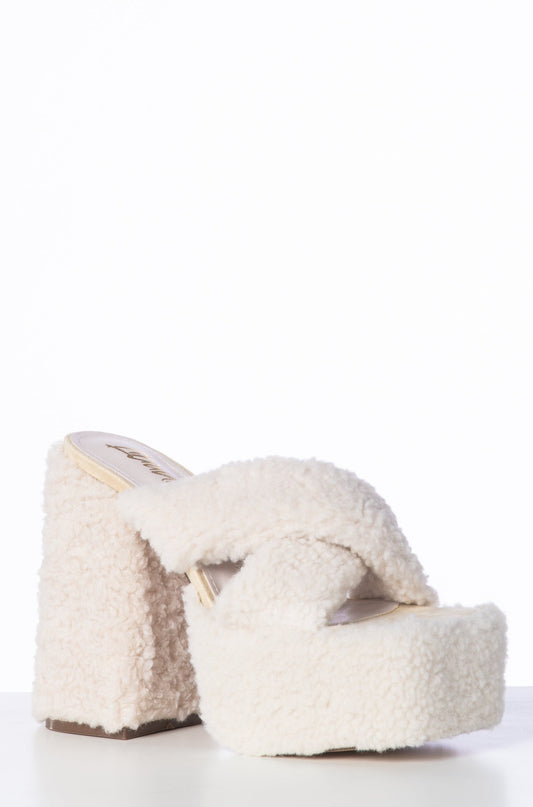 Fur Platforms Cream Shoes HYPEACH BOUTIQUE 