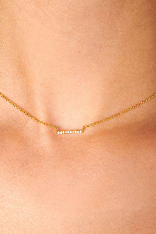 Gold Dipped Cubic Zirconia Necklace Accessories HYPEACH 