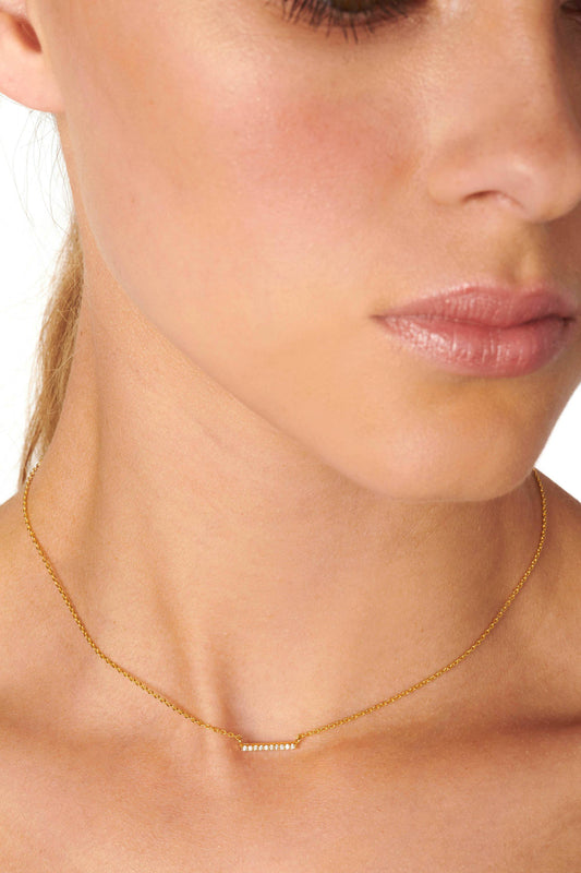 Gold Dipped Cubic Zirconia Necklace Accessories HYPEACH 