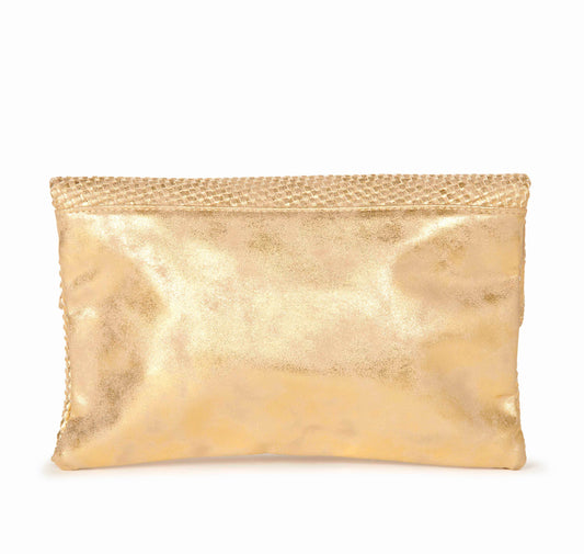 Hypeach Nude Clutch With Gold Weave Accessories HYPEACH BOUTIQUE 