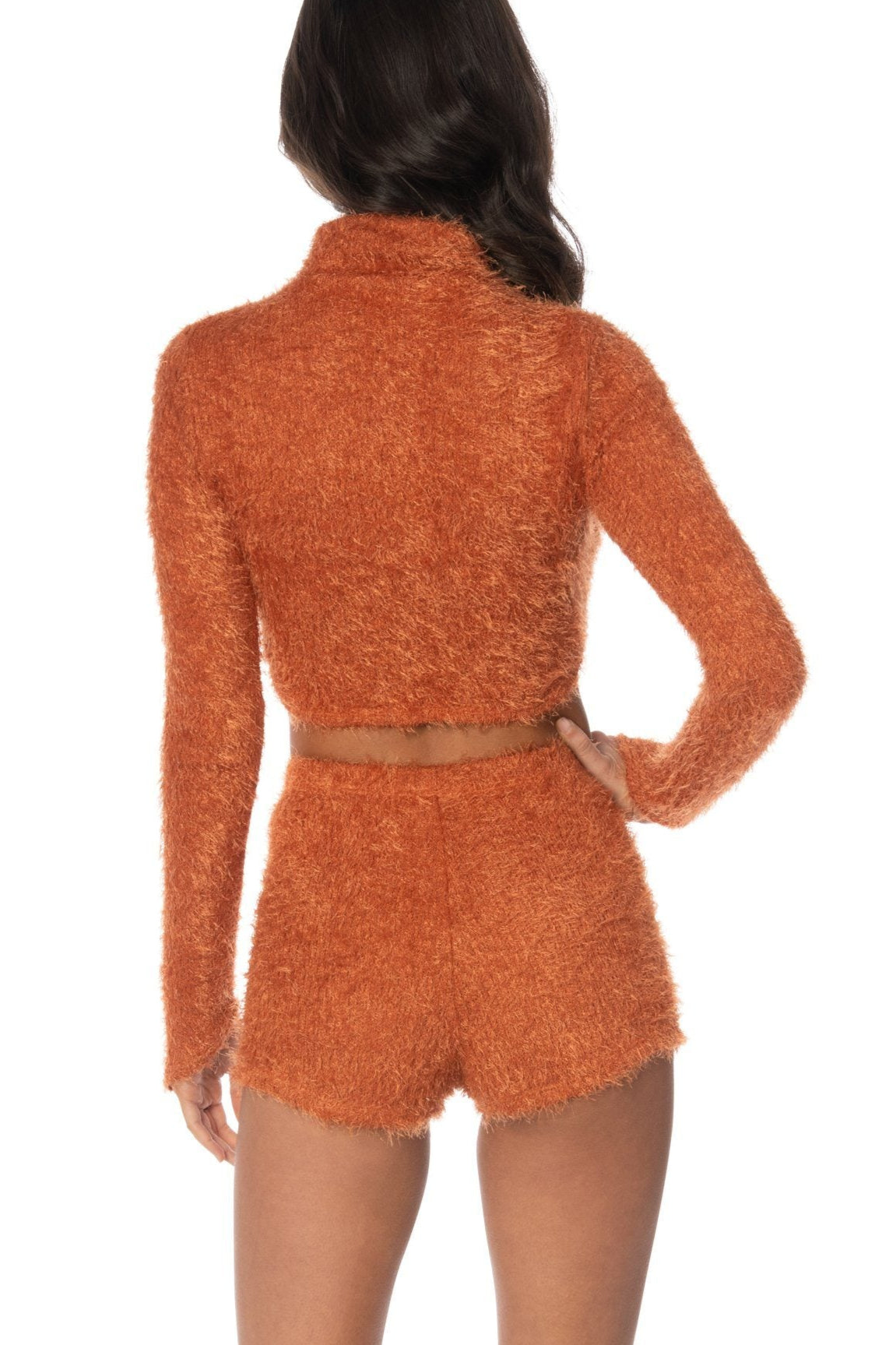 Irresistible Eyelash Knit Sweater Rust Tops HYPEACH 