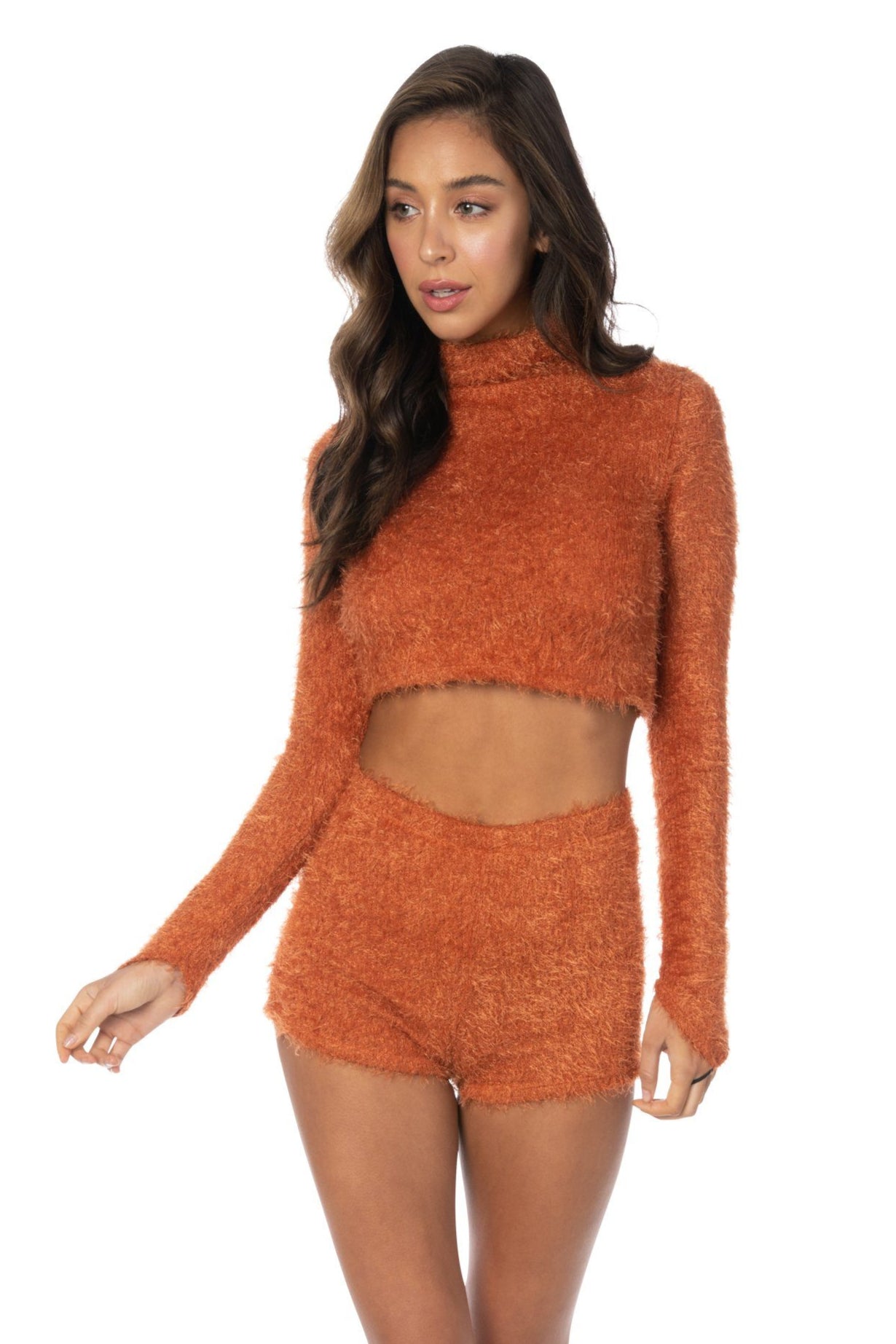 Irresistible Eyelash Knit Sweater Rust Tops HYPEACH 