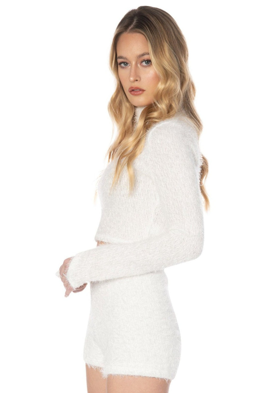 Irresistible Eyelash Knit Sweater White Tops HYPEACH 