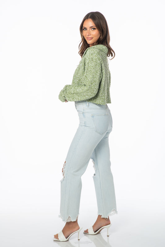 Ivy Cropped Knit Sweater Tops HYPEACH BOUTIQUE 