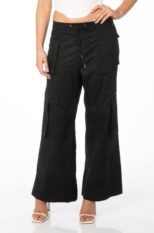 Just Chill Cargo Pants Black Bottoms HYPEACH 