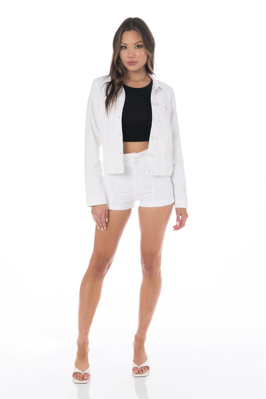 Kancan Denim White Classic Jean Jacket Outerwear HYPEACH BOUTIQUE 