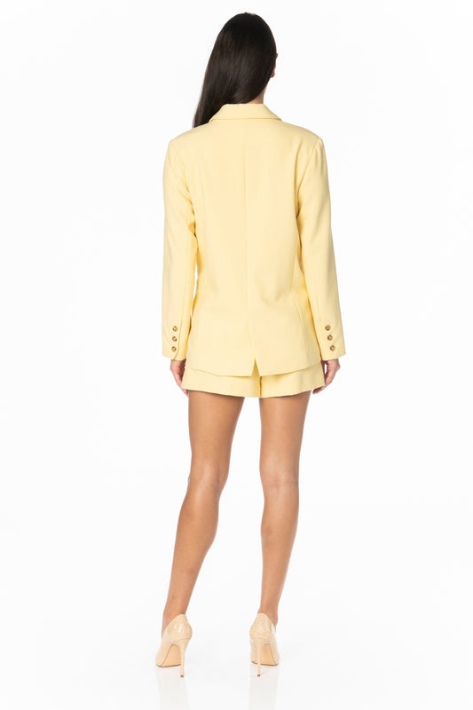 Lemon Zest Yellow Blazer Outerwear HYPEACH BOUTIQUE 