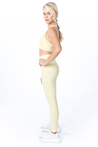 Light Yellow High Waist Leggings - Hypeach Active Activewear HYPEACH BOUTIQUE 