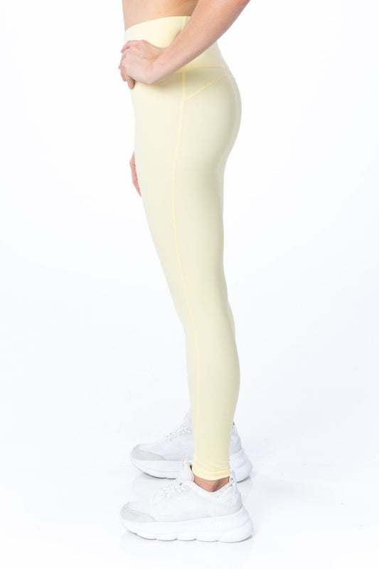 Light Yellow High Waist Leggings - Hypeach Active Activewear HYPEACH BOUTIQUE 