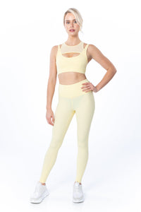 Light Yellow High Waist Leggings - Hypeach Active Activewear HYPEACH BOUTIQUE 