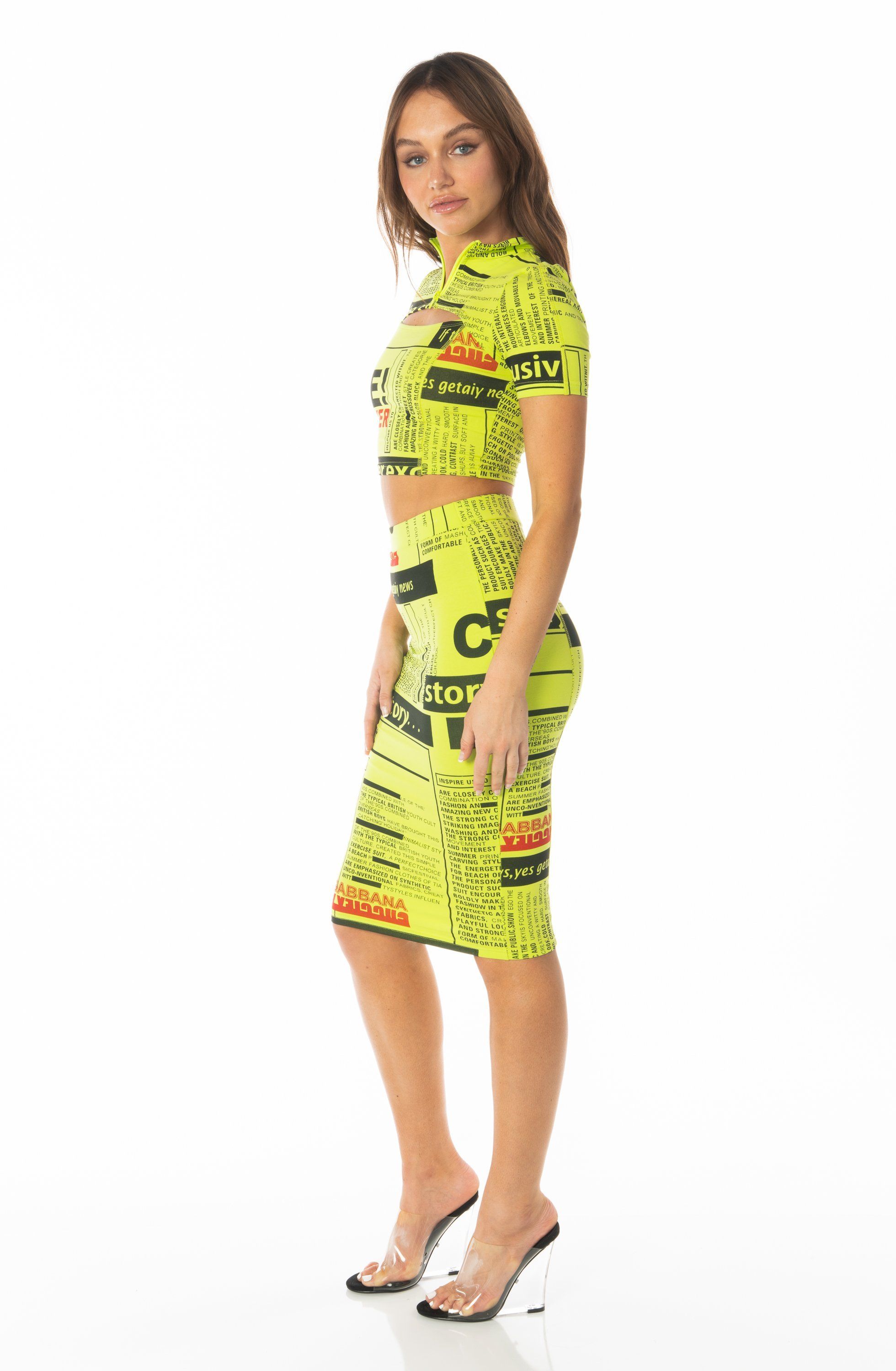 Manhattan Neon Bodycon Skirt Sets HYPEACH BOUTIQUE 