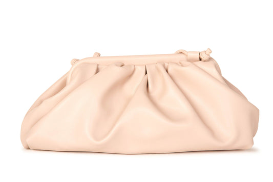 Melie Bianco Nude Vegan Leather Gathered Pouch Accessories HYPEACH 
