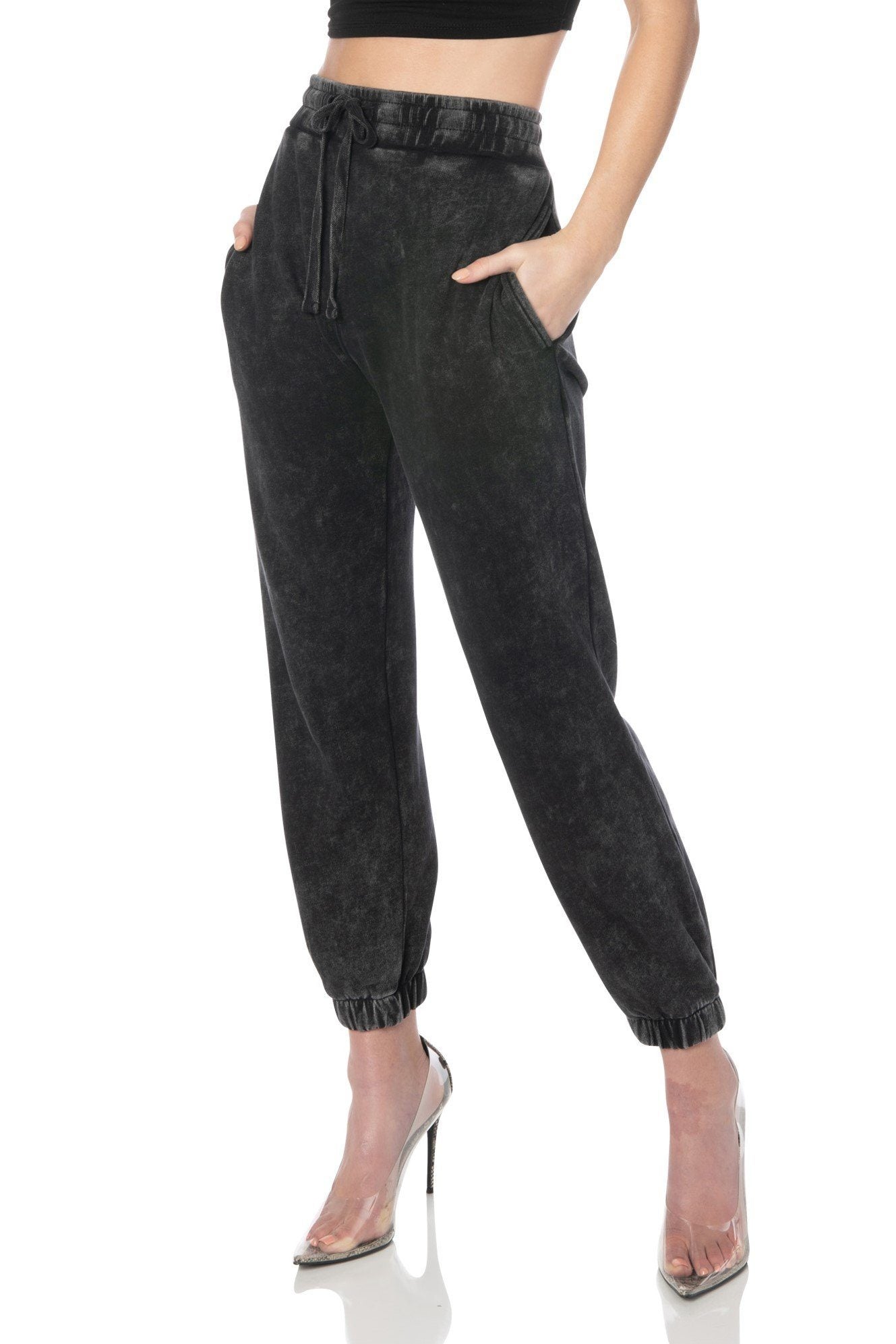 Mineral Washed Black Relaxed Fit Joggers - Hypeach Lounge Bottoms HYPEACH 