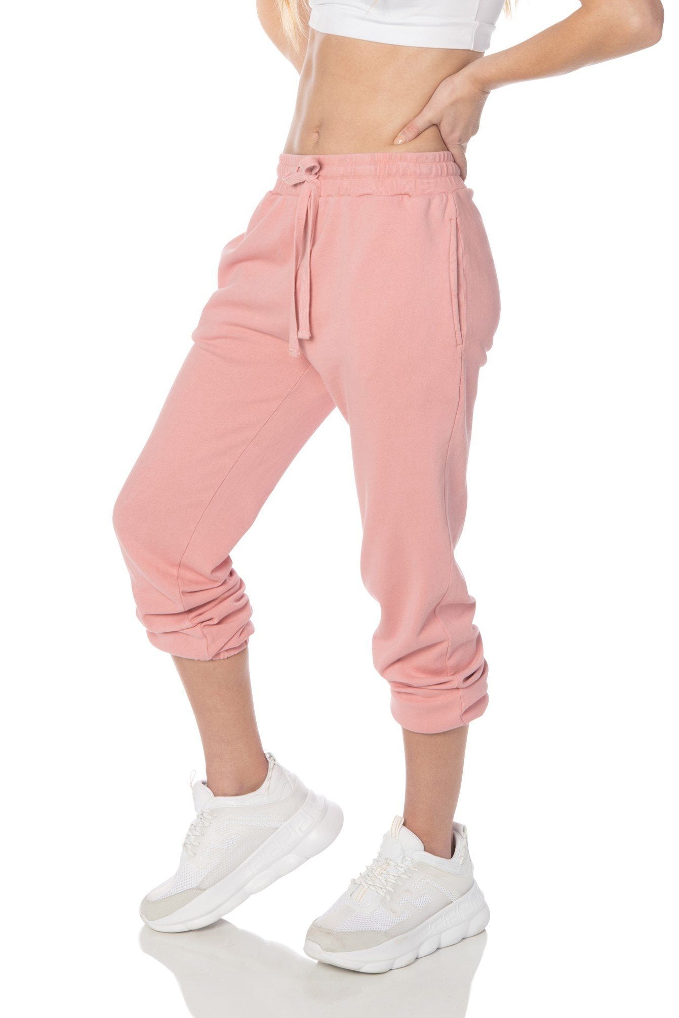 Washed pink online joggers