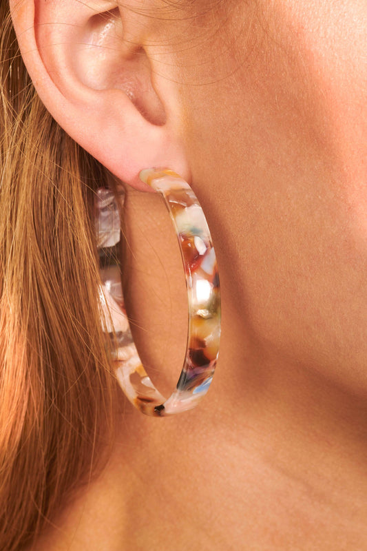 Multicolor Marble Acrylic Hoop Accessories HYPEACH 