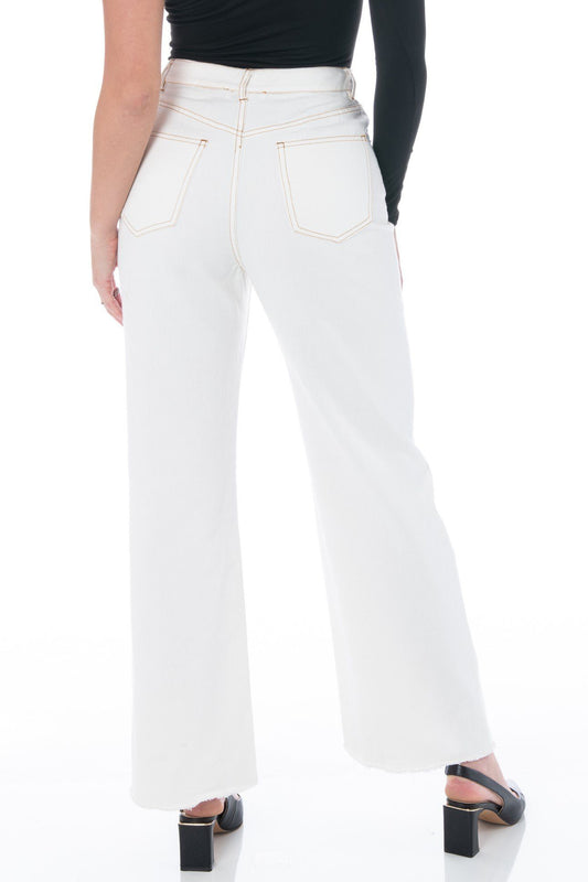 Papaya Relaxed Fit High Rise Off White Jeans Denim HYPEACH BOUTIQUE 