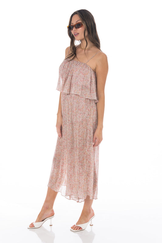 Pink Floral Jumpsuit Pleated Wide Leg Rompers & Jumpers HYPEACH BOUTIQUE 