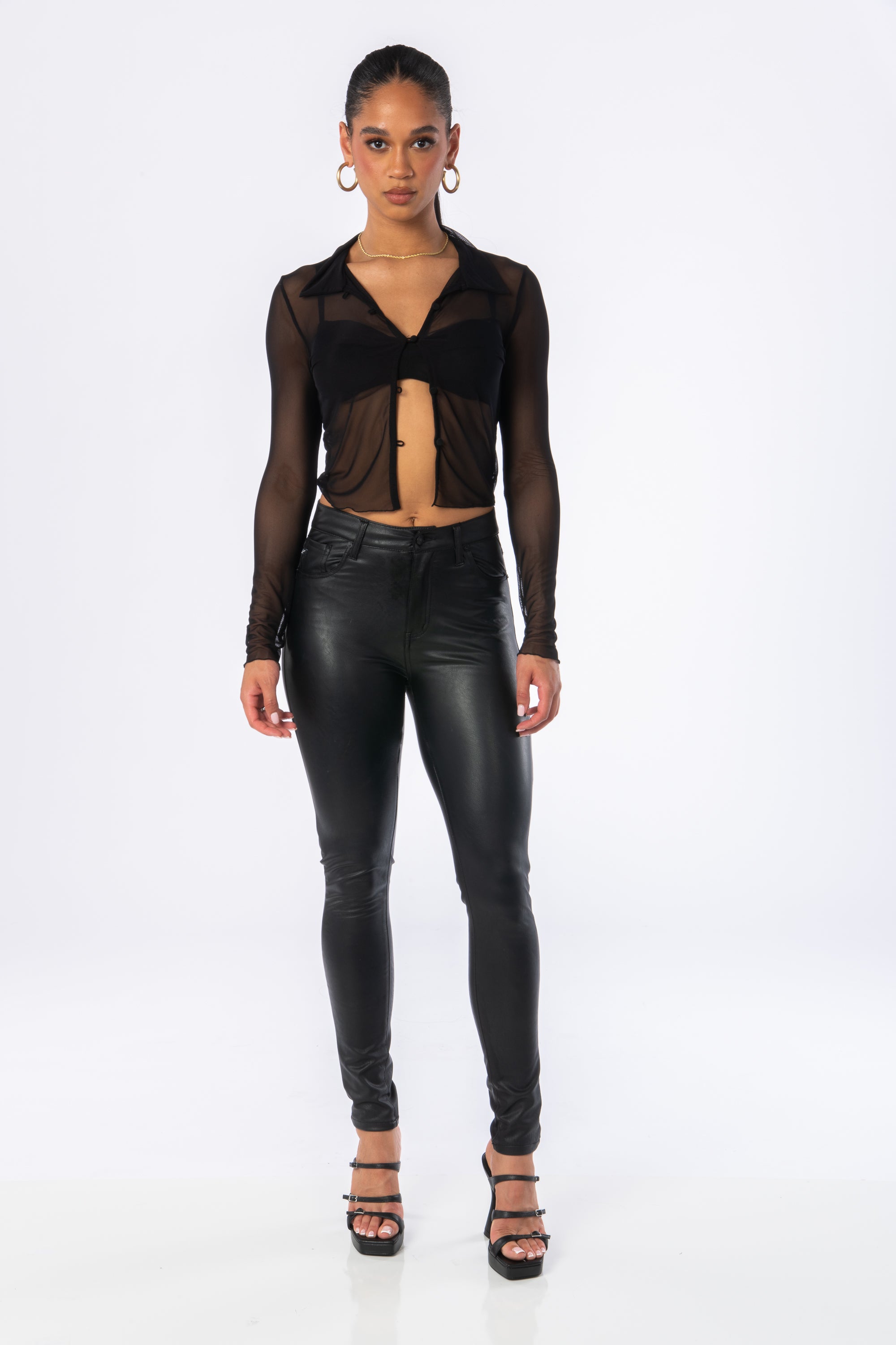 Black Faux Leather High Rise Skinny Pants – HYPEACH