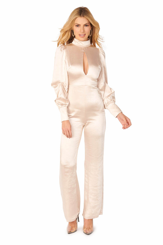 Sleek & Sexy Highneck Blush Jumpsuit Rompers & Jumpers HYPEACH BOUTIQUE 