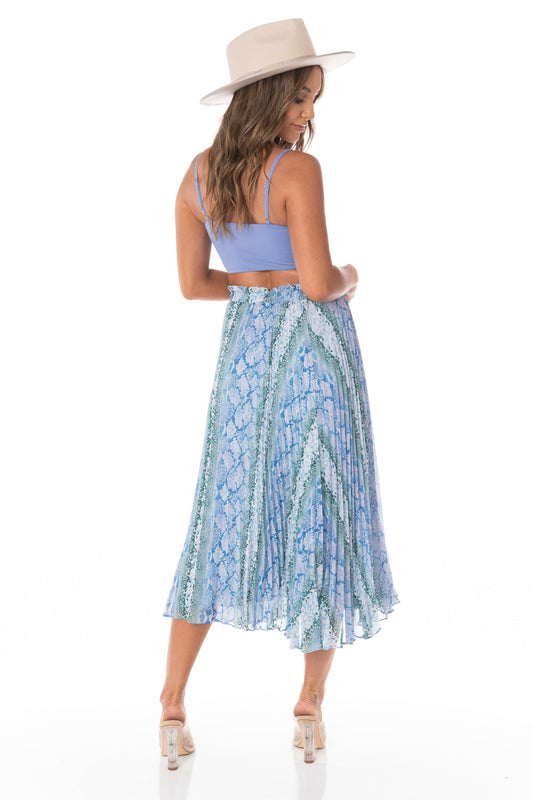 Snake Print Midi Skirt Multi Colored - FINAL SALE Bottoms HYPEACH BOUTIQUE 