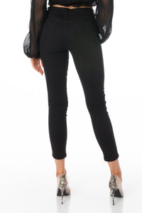 Vervet Denim - Black High Rise Ankle Skinny Jeans Denim Vervet 